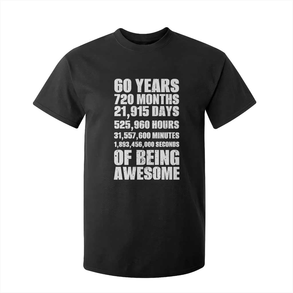Cheers To 60 Years Birthday T Shirt For Kid Sixty Years Of Awesome TS12 Black Print Your Wear