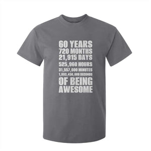 Cheers To 60 Years Birthday T Shirt For Kid Sixty Years Of Awesome TS12 Charcoal Print Your Wear