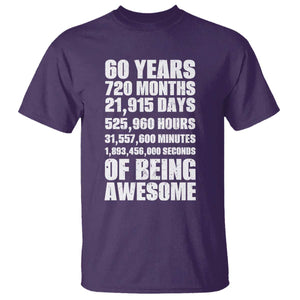 Cheers To 60 Years Birthday T Shirt Sixty Years Of Awesome TS12 Purple Print Your Wear