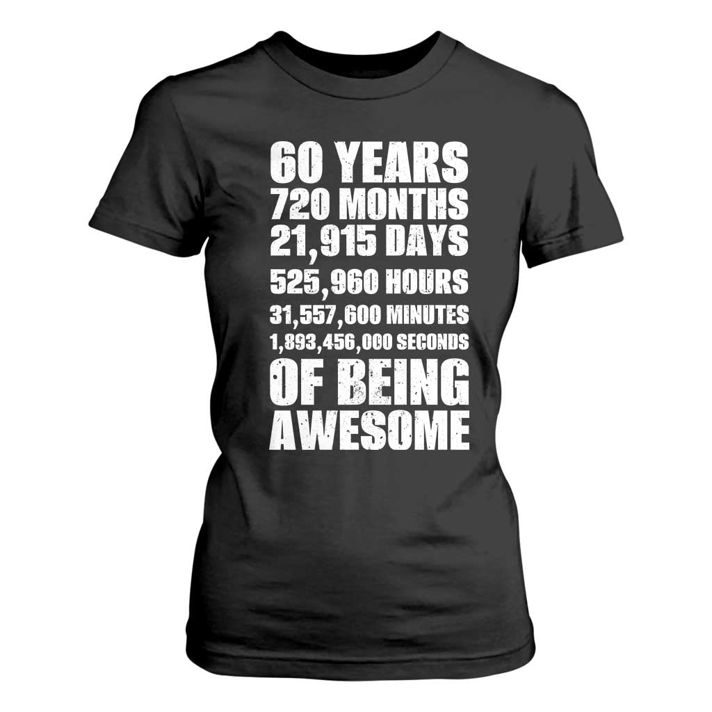 Cheers To 60 Years Birthday T Shirt For Women Sixty Years Of Awesome TS12 Black Print Your Wear