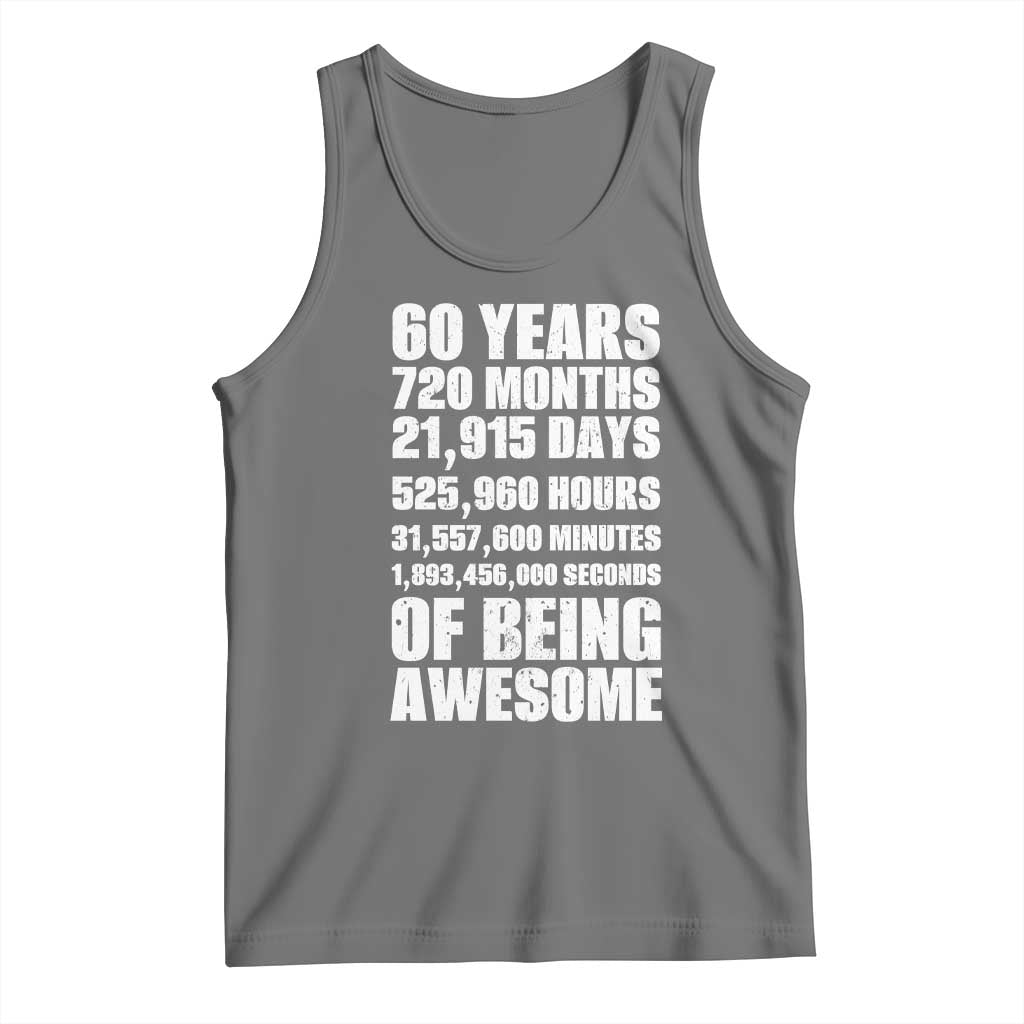 Cheers To 60 Years Birthday Tank Top Sixty Years Of Awesome TS12 Black Heather Print Your Wear