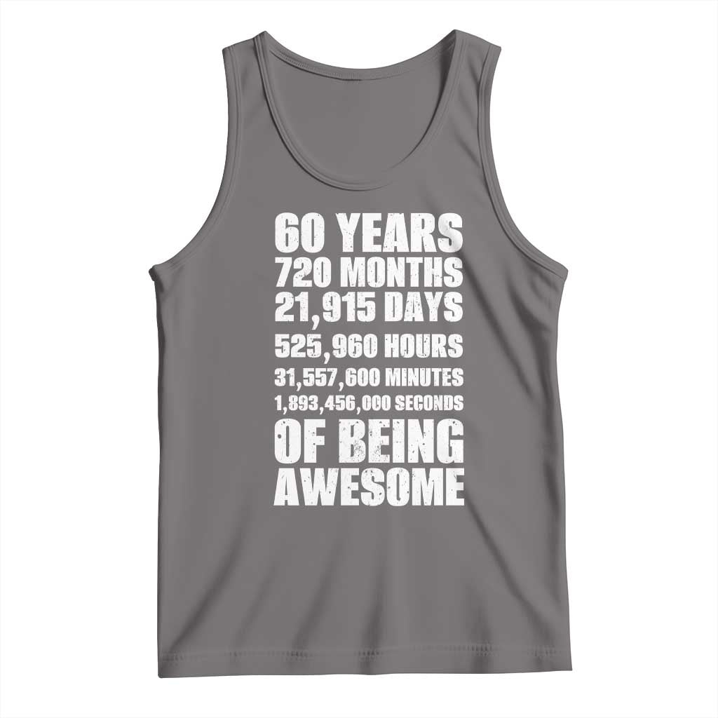 Cheers To 60 Years Birthday Tank Top Sixty Years Of Awesome TS12 Deep Heather Print Your Wear