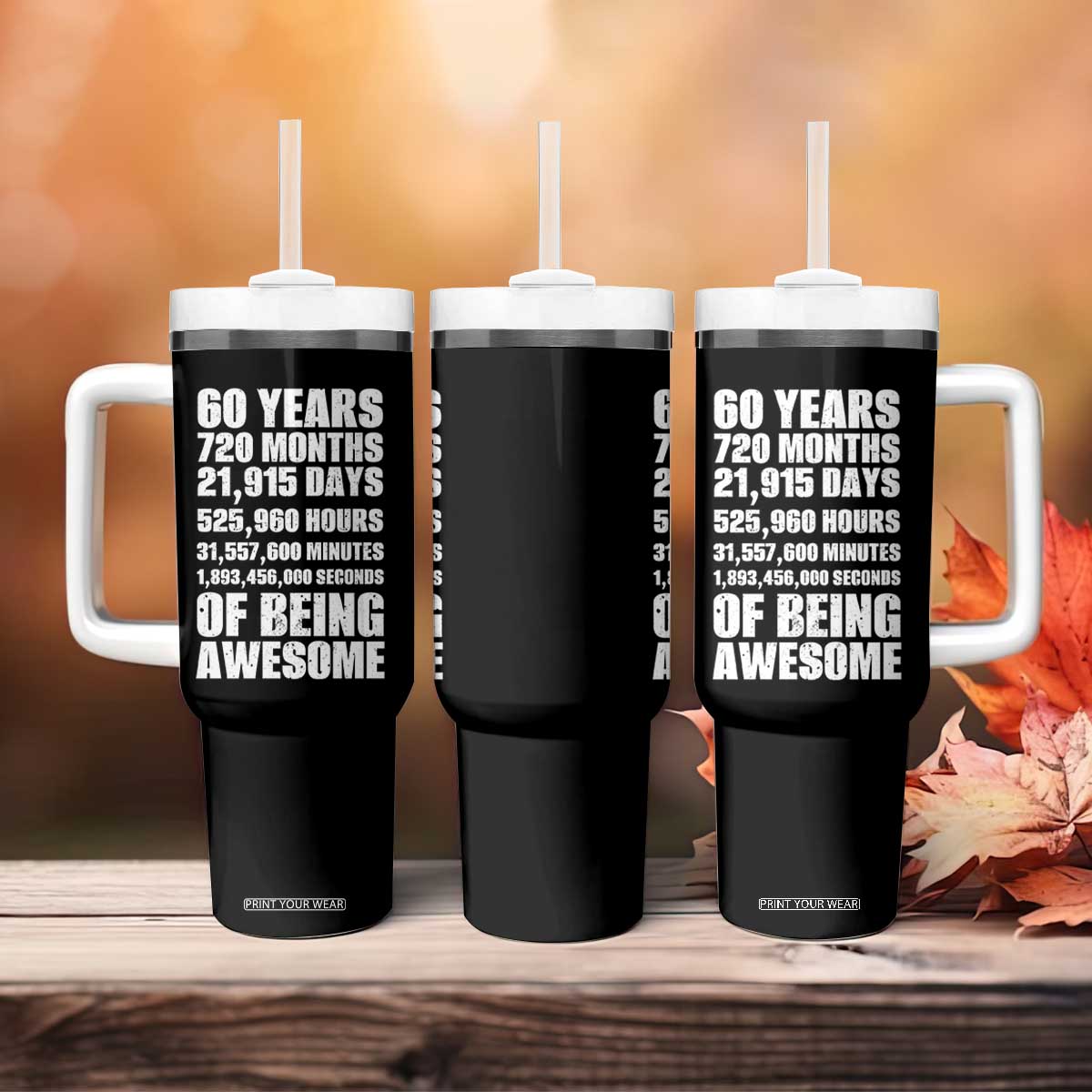 Cheers To 60 Years Birthday Tumbler With Handle Sixty Years Of Awesome TS12 Print Your Wear