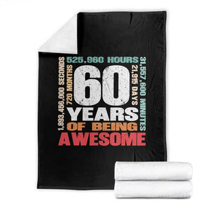 Retro 60 Years Of Being Awesome Throw Blanket 60th Birthday Gift Idea TS12 Black Print Your Wear