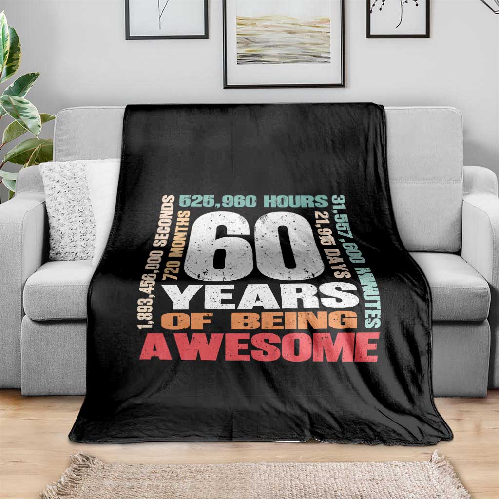 Retro 60 Years Of Being Awesome Throw Blanket 60th Birthday Gift Idea TS12 Print Your Wear