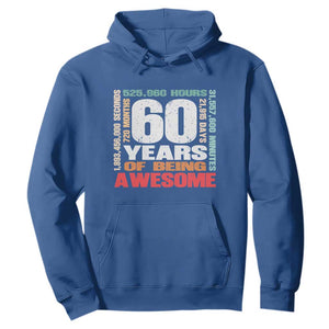 Retro 60 Years Of Being Awesome Hoodie 60th Birthday Gift Idea TS12 Royal Blue Print Your Wear