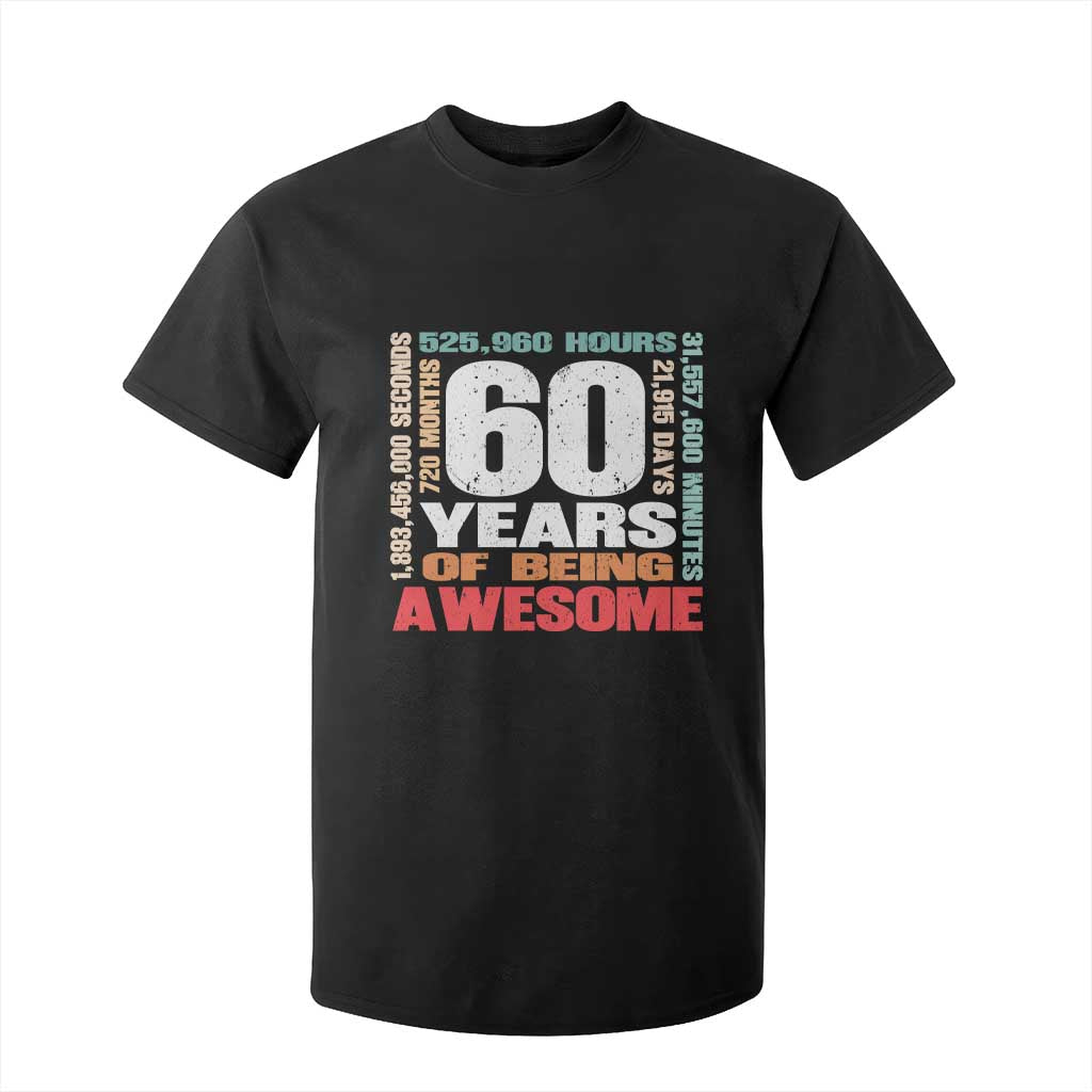 Retro 60 Years Of Being Awesome T Shirt For Kid 60th Birthday Gift Idea TS12 Black Print Your Wear