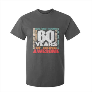 Retro 60 Years Of Being Awesome T Shirt For Kid 60th Birthday Gift Idea TS12 Dark Heather Print Your Wear