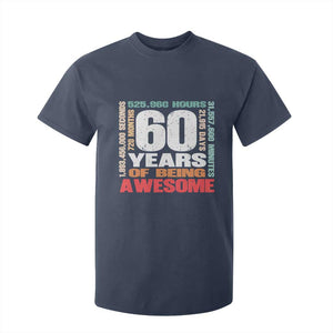 Retro 60 Years Of Being Awesome T Shirt For Kid 60th Birthday Gift Idea TS12 Navy Print Your Wear