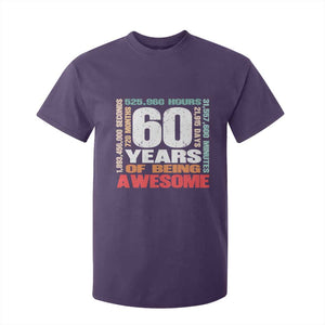 Retro 60 Years Of Being Awesome T Shirt For Kid 60th Birthday Gift Idea TS12 Purple Print Your Wear