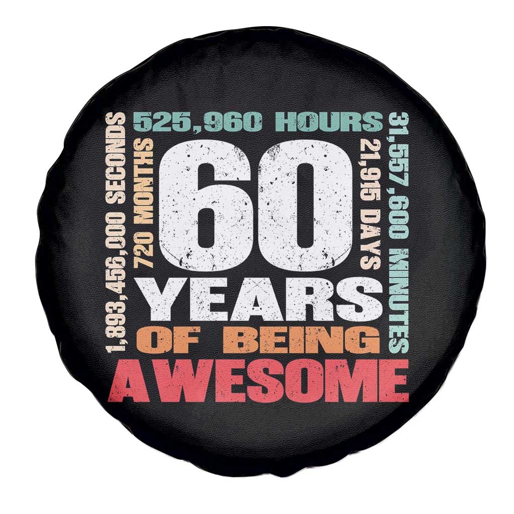 Retro 60 Years Of Being Awesome Spare Tire Cover 60th Birthday Gift Idea TS12 Print Your Wear