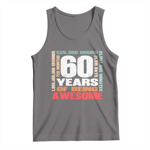 Retro 60 Years Of Being Awesome Tank Top 60th Birthday Gift Idea TS12 Deep Heather Print Your Wear