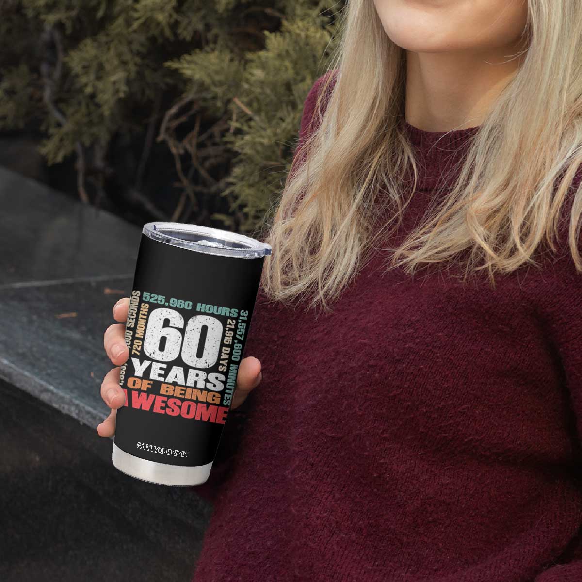 Retro 60 Years Of Being Awesome Tumbler Cup 60th Birthday Gift Idea TS12 Print Your Wear