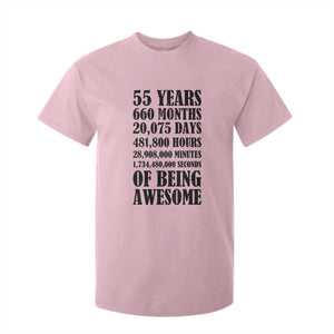 55th Milestone Birthday T Shirt For Kid 55 Years Of Being Awesome Graphic TS12 Light Pink Print Your Wear