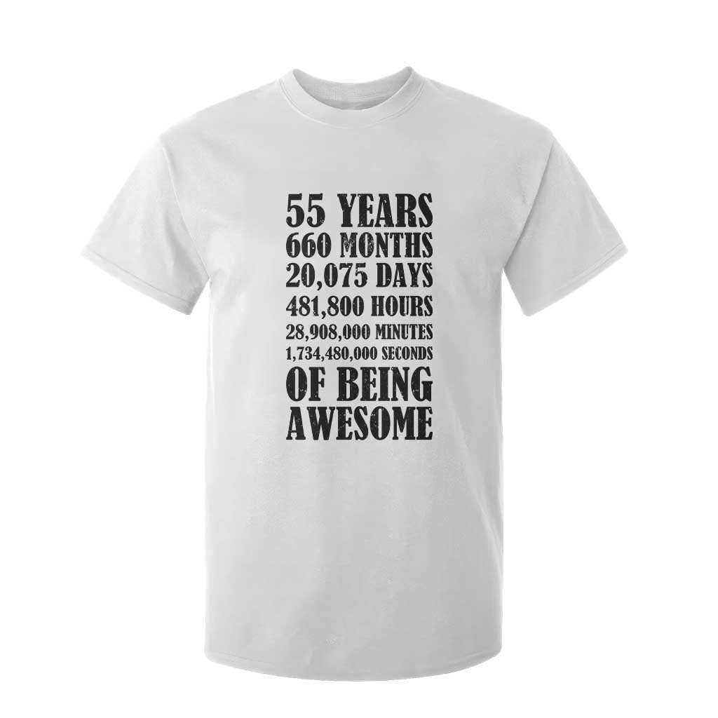 55th Milestone Birthday T Shirt For Kid 55 Years Of Being Awesome Graphic TS12 White Print Your Wear