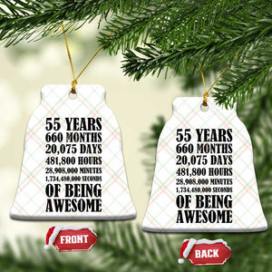 55th Milestone Birthday Ceramic Ornament 55 Years Of Being Awesome Graphic TS12 Print Your Wear