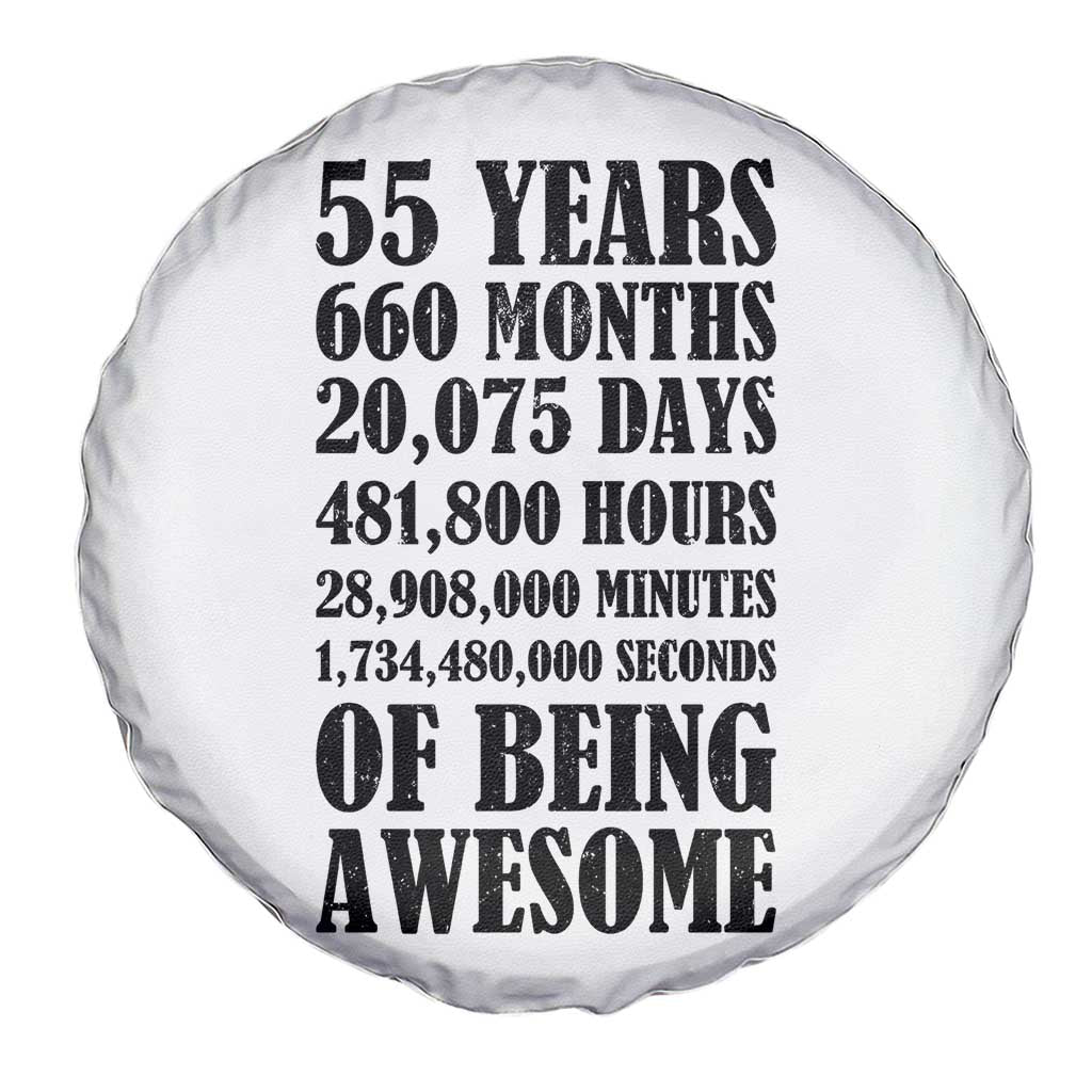 55th Milestone Birthday Spare Tire Cover 55 Years Of Being Awesome Graphic TS12 Print Your Wear