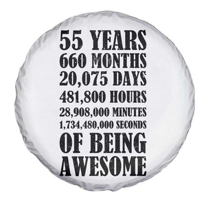 55th Milestone Birthday Spare Tire Cover 55 Years Of Being Awesome Graphic TS12 Print Your Wear
