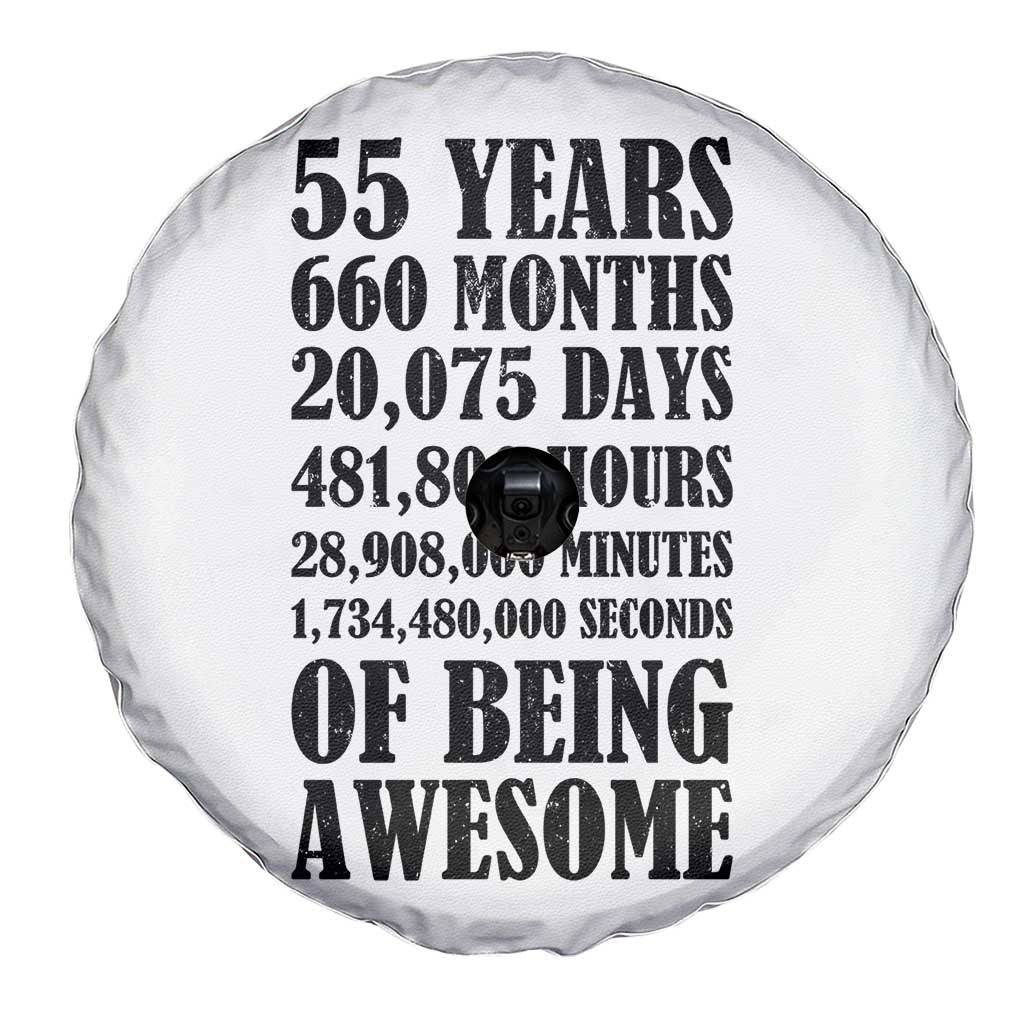 55th Milestone Birthday Spare Tire Cover 55 Years Of Being Awesome Graphic TS12 Print Your Wear