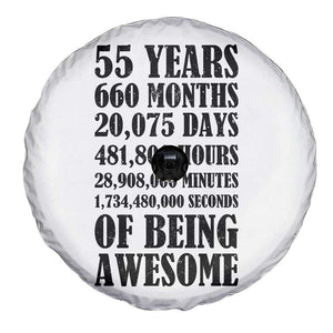 55th Milestone Birthday Spare Tire Cover 55 Years Of Being Awesome Graphic TS12 Print Your Wear