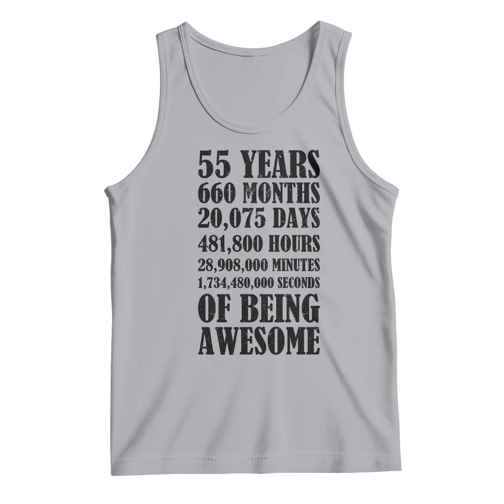 55th Milestone Birthday Tank Top 55 Years Of Being Awesome Graphic TS12 Athletic Heather Print Your Wear