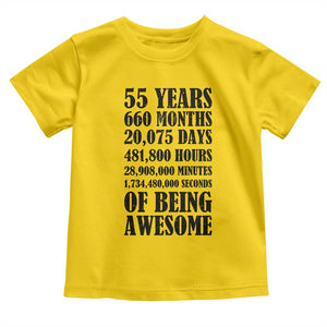 55th Milestone Birthday Toddler T Shirt 55 Years Of Being Awesome Graphic TS12 Daisy Print Your Wear