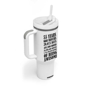 55th Milestone Birthday Tumbler With Handle 55 Years Of Being Awesome Graphic TS12 Print Your Wear