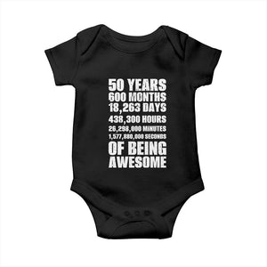 50 Years Of Being Awesome Baby Onesie 50th Birthday Gift Idea TS12 Black Print Your Wear