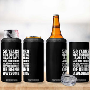 50 Years Of Being Awesome 4 in 1 Can Cooler Tumbler 50th Birthday Gift Idea TS12 Print Your Wear