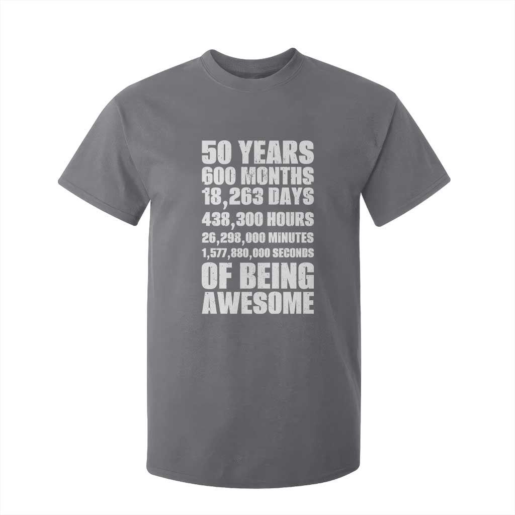 50 Years Of Being Awesome T Shirt For Kid 50th Birthday Gift Idea TS12 Charcoal Print Your Wear