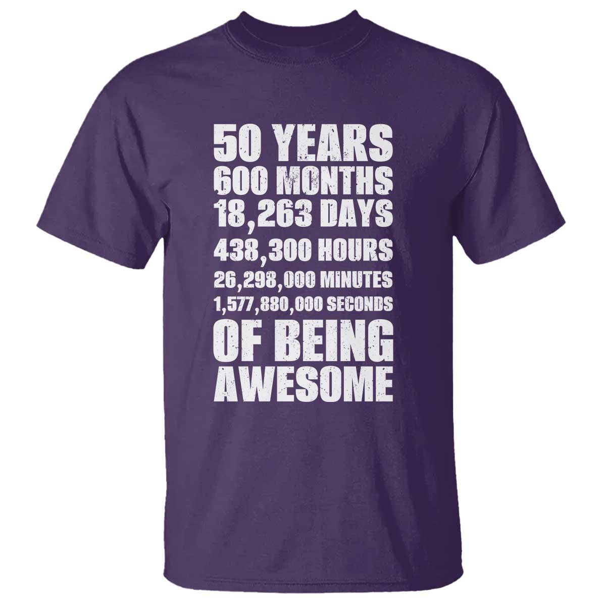 50 Years Of Being Awesome T Shirt 50th Birthday Gift Idea TS12 Purple Print Your Wear