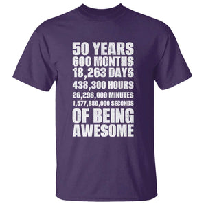 50 Years Of Being Awesome T Shirt 50th Birthday Gift Idea TS12 Purple Print Your Wear