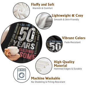 Vintage 50 Years Of Being Awesome Throw Blanket 50th Birthday Legend Gift Idea TS12 Print Your Wear