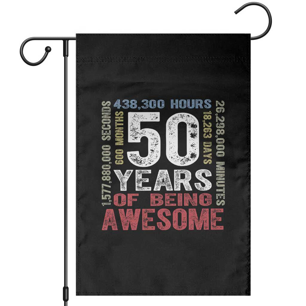 Vintage 50 Years Of Being Awesome Garden Flag 50th Birthday Legend Gift Idea TS12 Black Print Your Wear