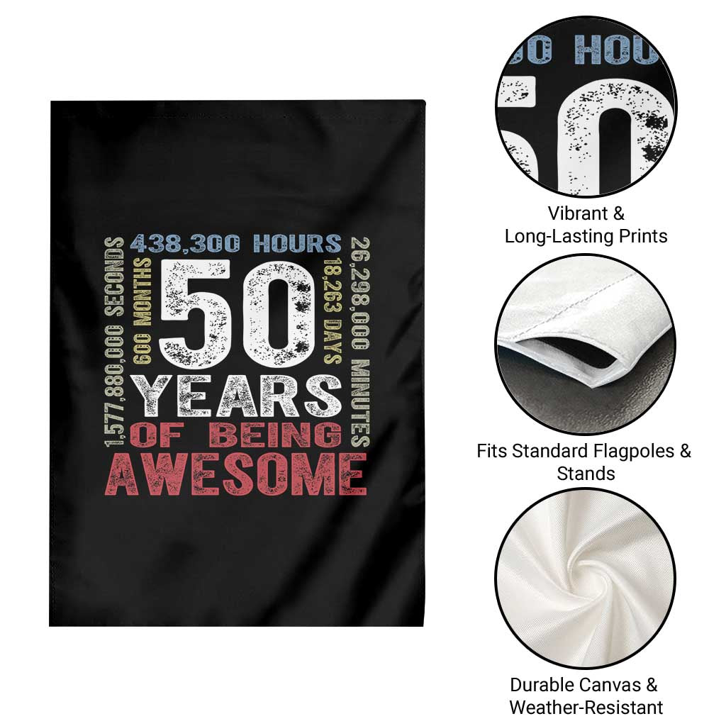 Vintage 50 Years Of Being Awesome Garden Flag 50th Birthday Legend Gift Idea TS12 Print Your Wear