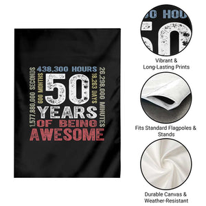 Vintage 50 Years Of Being Awesome Garden Flag 50th Birthday Legend Gift Idea TS12 Print Your Wear