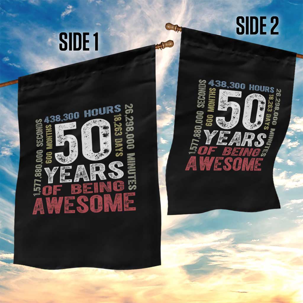 Vintage 50 Years Of Being Awesome Garden Flag 50th Birthday Legend Gift Idea TS12 Print Your Wear
