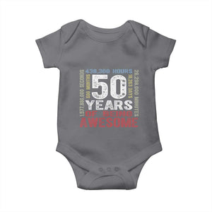Vintage 50 Years Of Being Awesome Baby Onesie 50th Birthday Legend Gift Idea TS12 Charcoal Print Your Wear