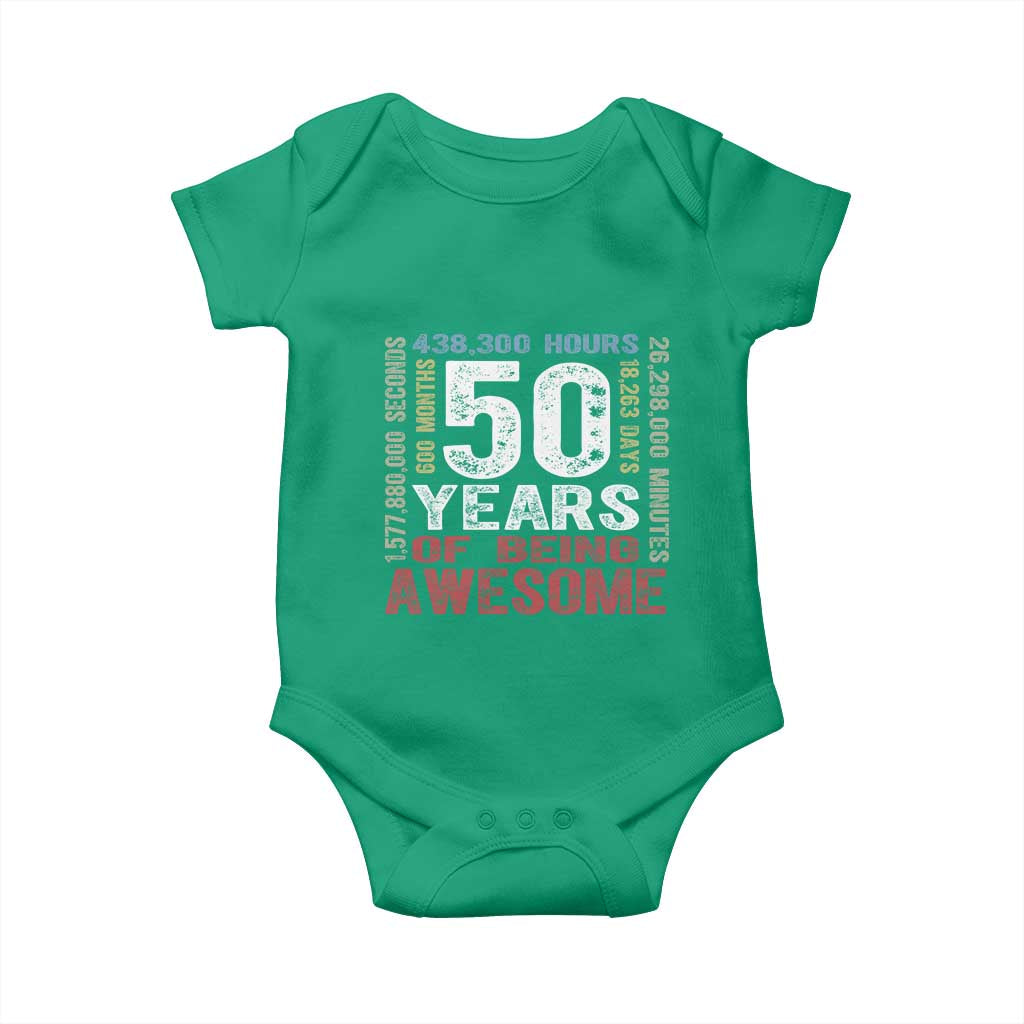 Vintage 50 Years Of Being Awesome Baby Onesie 50th Birthday Legend Gift Idea TS12 Irish Green Print Your Wear