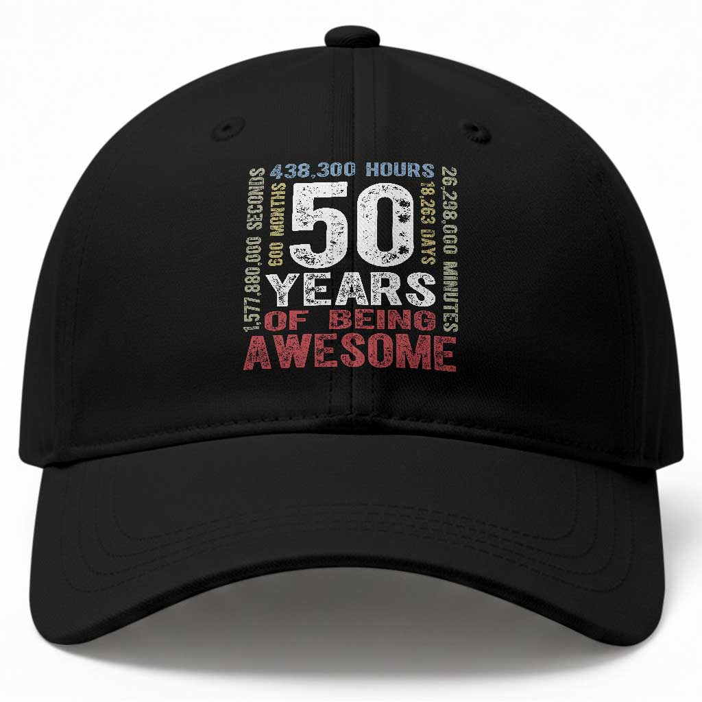 Vintage 50 Years Of Being Awesome Baseball Cap 50th Birthday Legend Gift Idea TS12 Print Your Wear