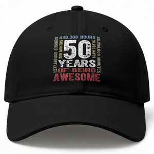 Vintage 50 Years Of Being Awesome Baseball Cap 50th Birthday Legend Gift Idea TS12 Print Your Wear