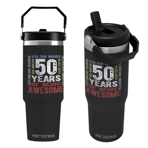 Vintage 50 Years Of Being Awesome Flip Straw Tumbler 50th Birthday Legend Gift Idea TS12 One Size: 30 oz Black Print Your Wear