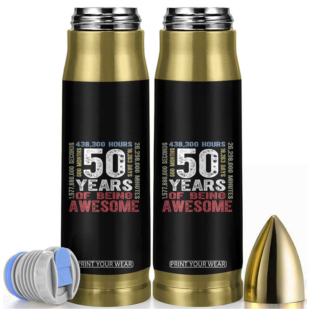 Vintage 50 Years Of Being Awesome Bullet Tumbler 50th Birthday Legend Gift Idea TS12 Black Print Your Wear