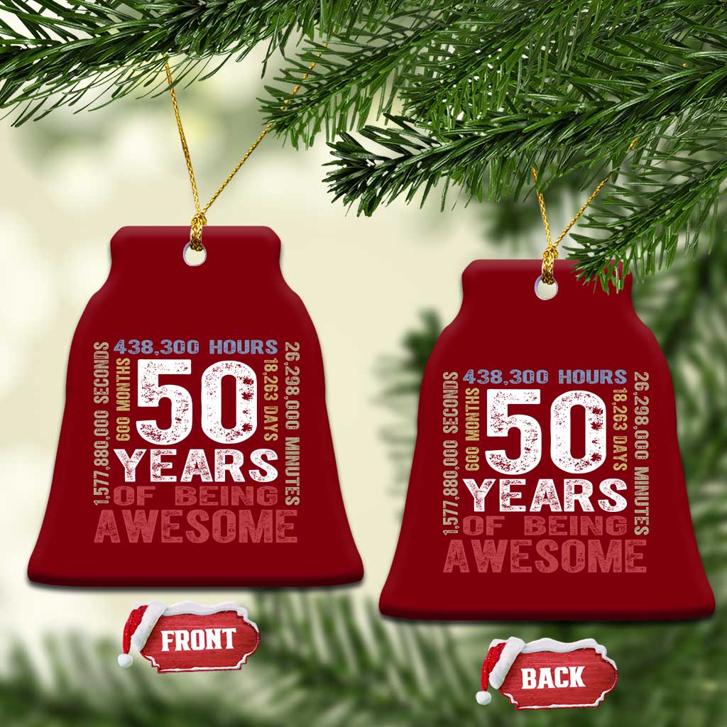 Vintage 50 Years Of Being Awesome Ceramic Ornament 50th Birthday Legend Gift Idea TS12 Print Your Wear