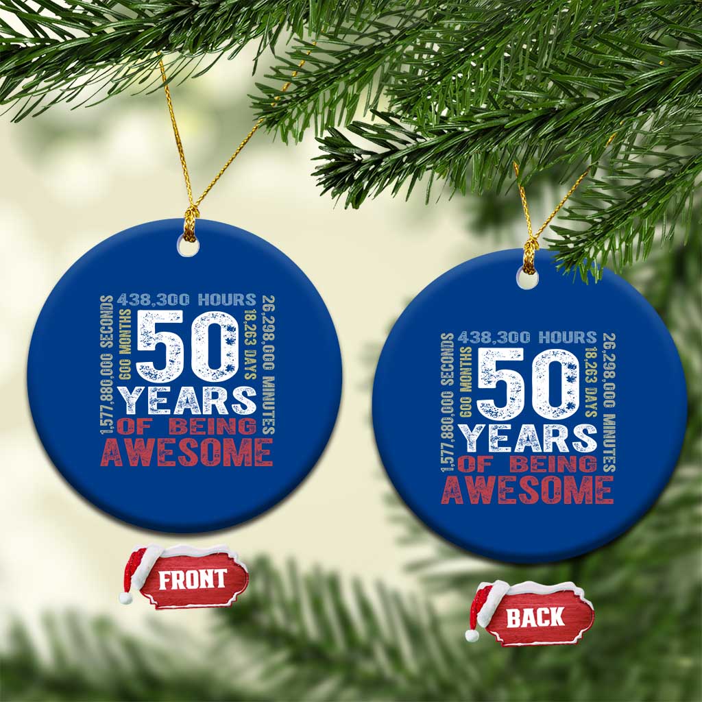 Vintage 50 Years Of Being Awesome Ceramic Ornament 50th Birthday Legend Gift Idea TS12 1pc Blue Print Your Wear