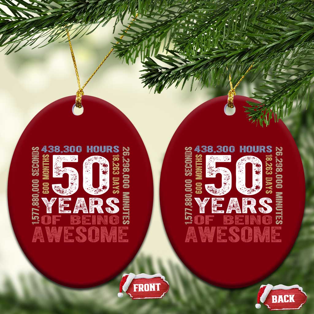 Vintage 50 Years Of Being Awesome Ceramic Ornament 50th Birthday Legend Gift Idea TS12 Print Your Wear