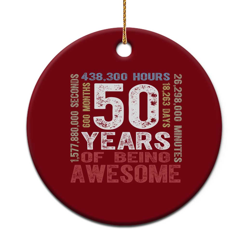 Vintage 50 Years Of Being Awesome Ceramic Ornament 50th Birthday Legend Gift Idea TS12 1pc Red Print Your Wear