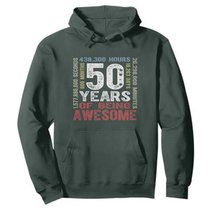 Vintage 50 Years Of Being Awesome Hoodie 50th Birthday Legend Gift Idea TS12 Dark Forest Green Print Your Wear