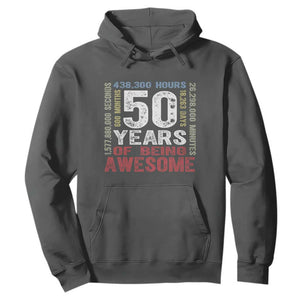 Vintage 50 Years Of Being Awesome Hoodie 50th Birthday Legend Gift Idea TS12 Dark Heather Print Your Wear