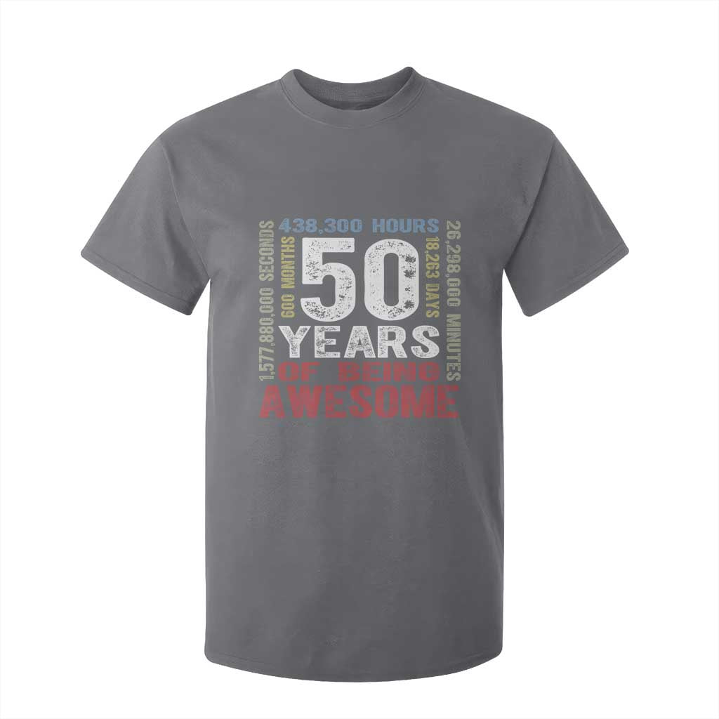 Vintage 50 Years Of Being Awesome T Shirt For Kid 50th Birthday Legend Gift Idea TS12 Charcoal Print Your Wear